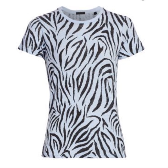 ATM Zebra Stripe Peruvian Cotton Fitted Tee NWT - Picture 1 of 3
